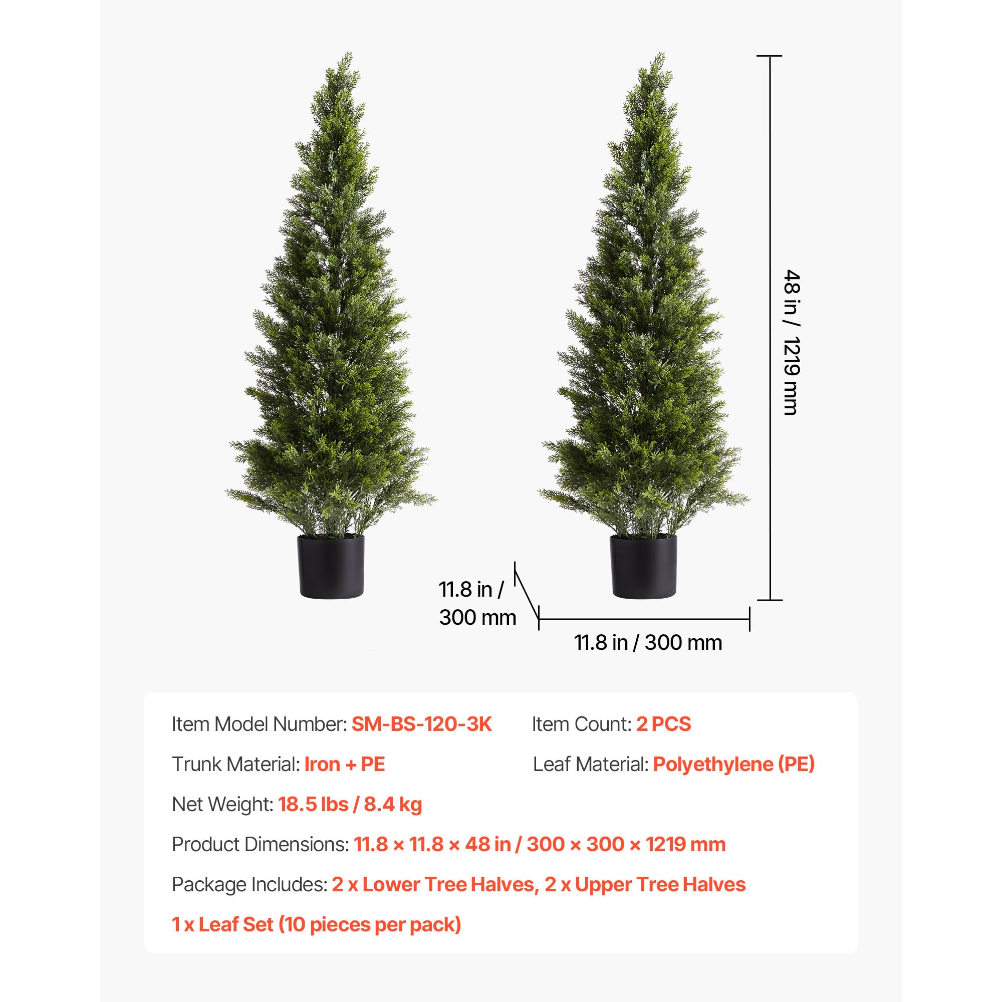 Artificial Cedar Topiary Trees Set Of 2 For Garden And Home Decor_voghion.com